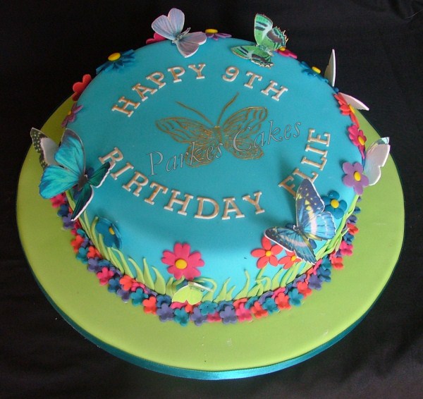 butterflies and blossoms birthay cake