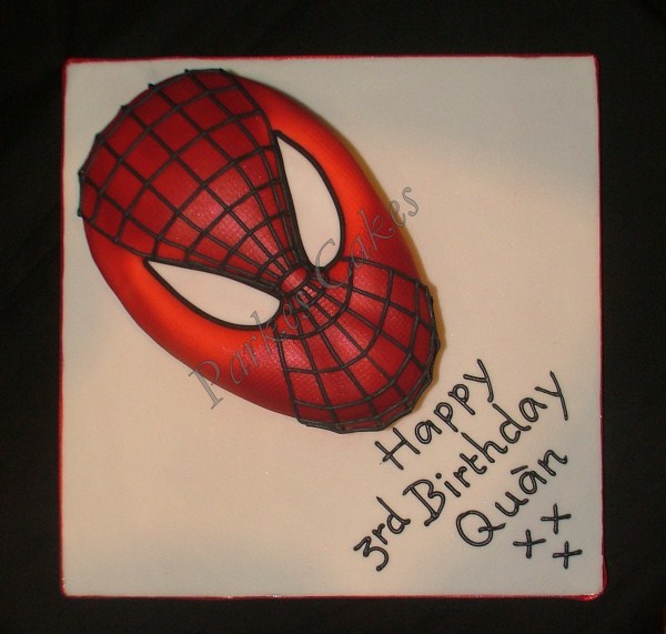 spiderman mask birthday cake